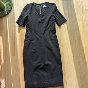 Cabi Black Woven Dress with Short Sleeves (Size 2)